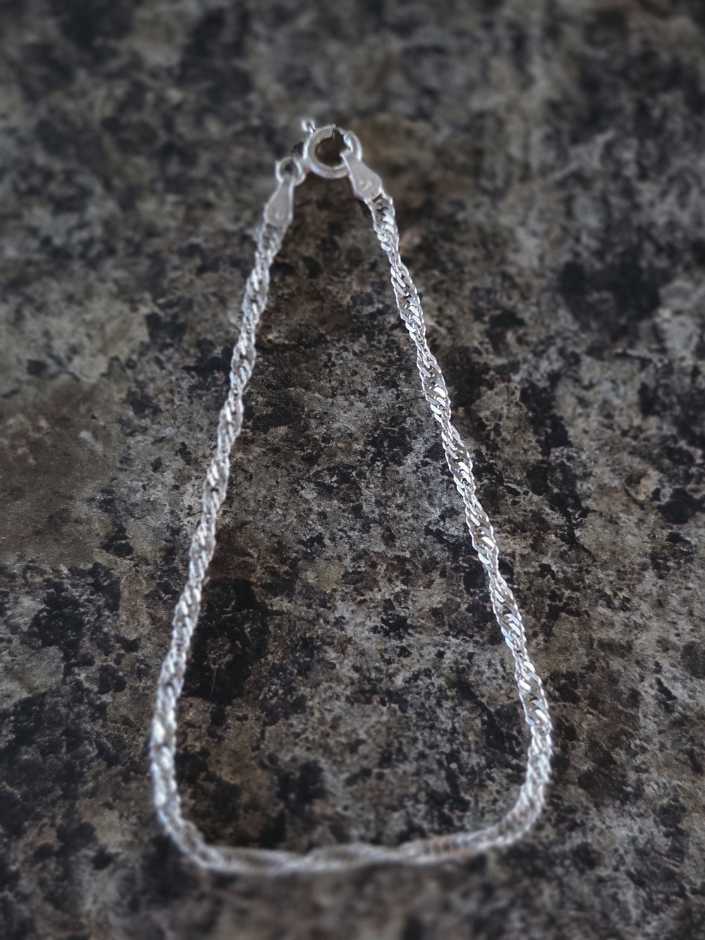 Sterling Silver Rope Chain Bracelet - Silver